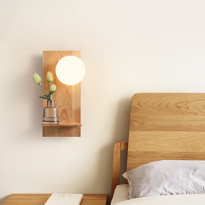 Lightinthebox LED Wall Light Modern Nordic Style Wall Lamps Wall Sconces LED Wall Lights Living Room Dining Room Wood Bamboo Wall Light 220-240V 5 W3