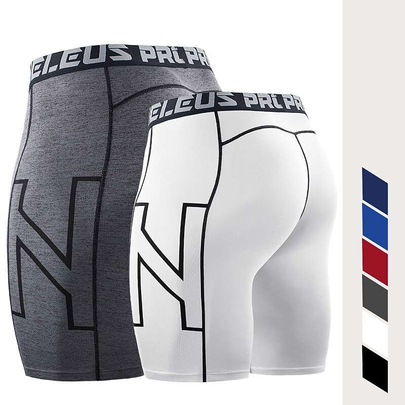 Men's Running Shorts Compression Shorts with Phone Pocket Base Layer Athletic Spandex Tummy Control Breathable Moisture Wicking Yoga Fitness Gym Workout Sportswear Activewear Black White Red3