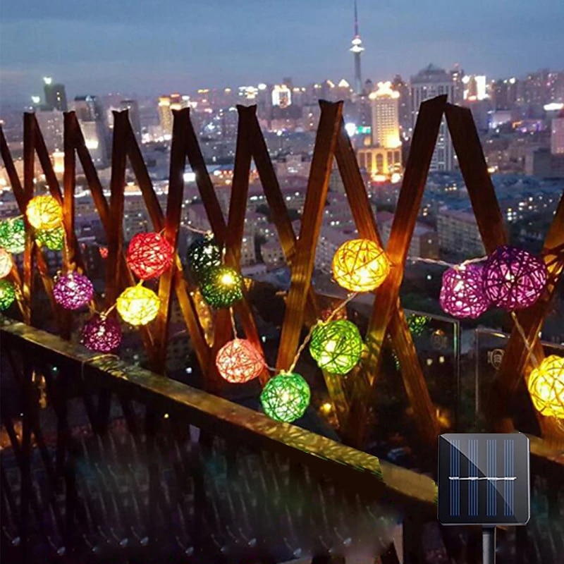 Elegant Wedding Reception Party Outdoor Solar String Lights Sepak Takraw LED Fairy Lights 6.5M-30LEDs 5M-20LEDs Waterproof IP65 String Lights Christmas Wedding Party Garden Balcony Outdoor Decoration4