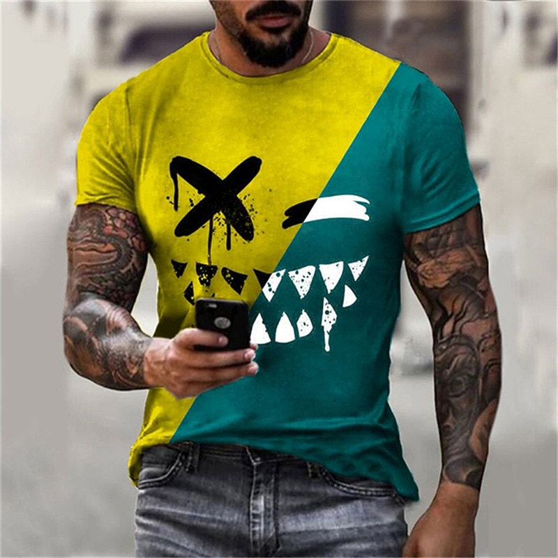 Men's Plus Size T shirt Tee Big and Tall Graphic Crew Neck Short Sleeve Summer Designer Basic Casual Slim Fit Casual Daily Tops 10