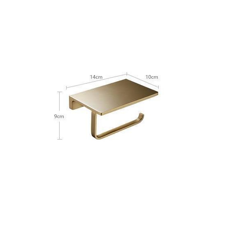 Toilet Paper Holder New Design Bathroom Shelf Contemporary Brass Wall Mounted Brushed Golden 1pc3