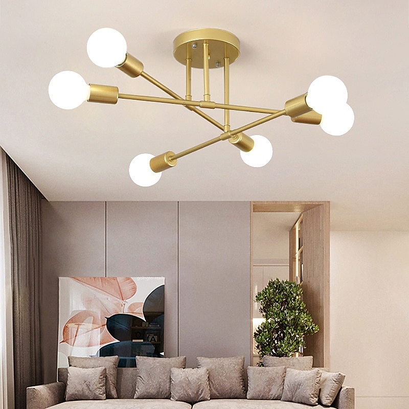 72 cm Globe Design Geometric Shapes Flush Mount Lights Metal Sputnik Linear Geometrical Painted Finishes Contemporary Artistic Nordic Style 110-220V 220-240V