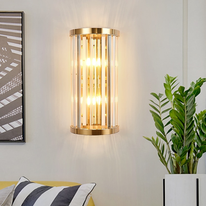 Lightinthebox LED Wall Light Crystal Mini Style Modern Nordic Gold Style Rigid LED Light Bars Living Room Bedroom Steel Wall Light 220-240V 110-120V4