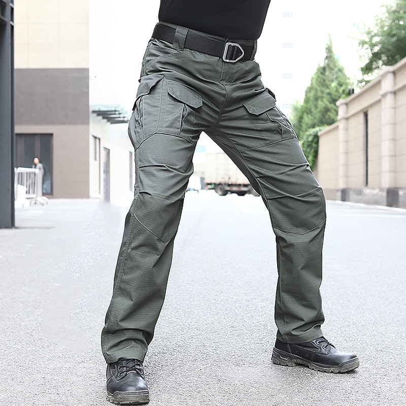 Men's Cargo Pants Cargo Trousers Tactical Pants Tactical Work Pants Multi Pocket Flap Pocket Solid Color Camouflage Waterproof Sports Outdoor Hiking Casual Military Gray Green Dark night camouflage2