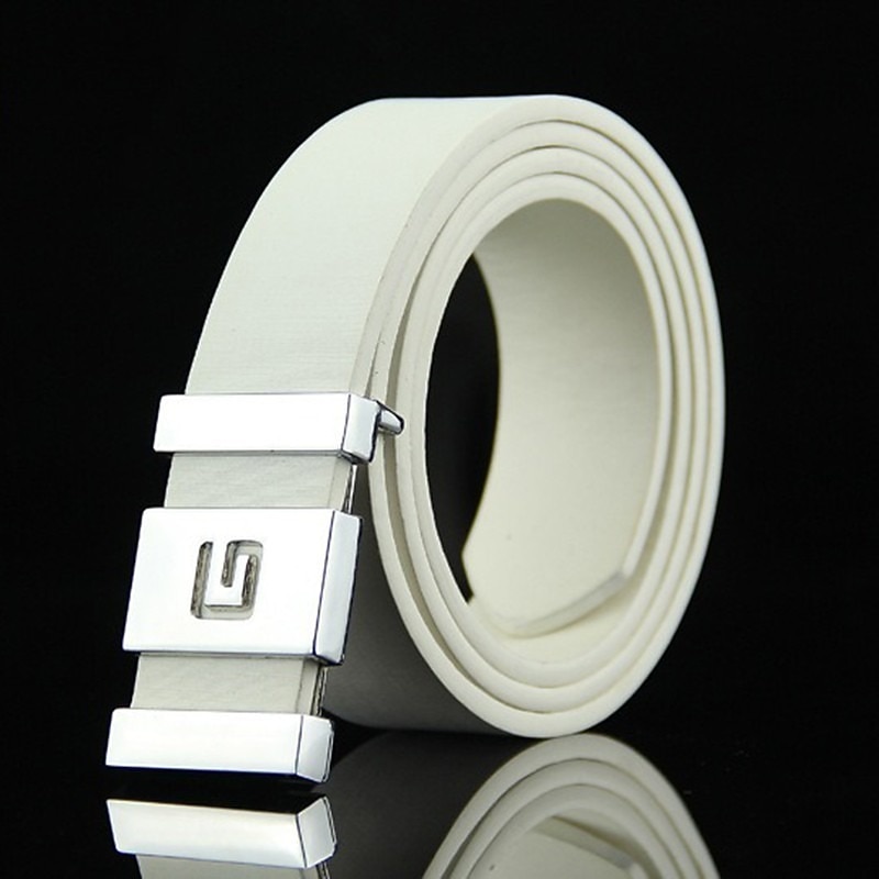 Men's Faux Leather Belt Casual Belt Black Blue Faux Leather leatherette Fashion Party Work Solid Color Office / Career Daily Wear3