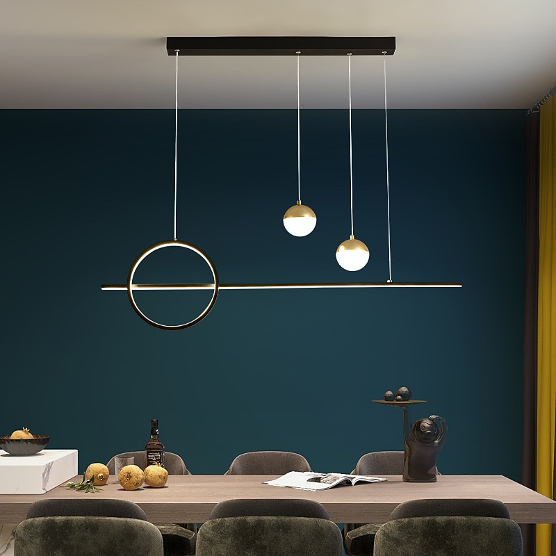 LED Pendant Light Kitchen Island Light Modern Black Gold 80cm Lantern Desgin Pendant Light Metal Painted Finishes Modern 220-240V 110-120V