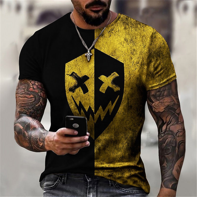 Men's Plus Size T shirt Tee Big and Tall Graphic Crew Neck Short Sleeve Summer Designer Basic Casual Slim Fit Casual Daily Tops