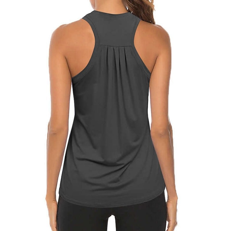 Racerback Workout Tops for Women Gym Exercise Yoga Shirts Loose  Active Wear Sleeveless Tanks Tunic Tee gray4