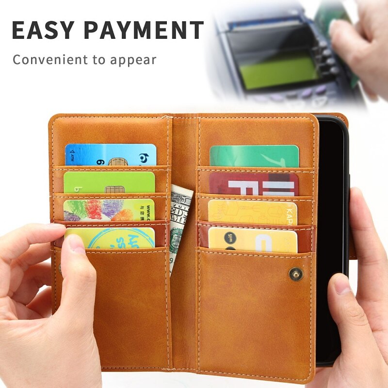 Phone Case For Samsung Galaxy S25 S24 S23 S21 Ultra Plus S20 Wallet Case Card Holder Dustproof with Phone Strap PU Leather2
