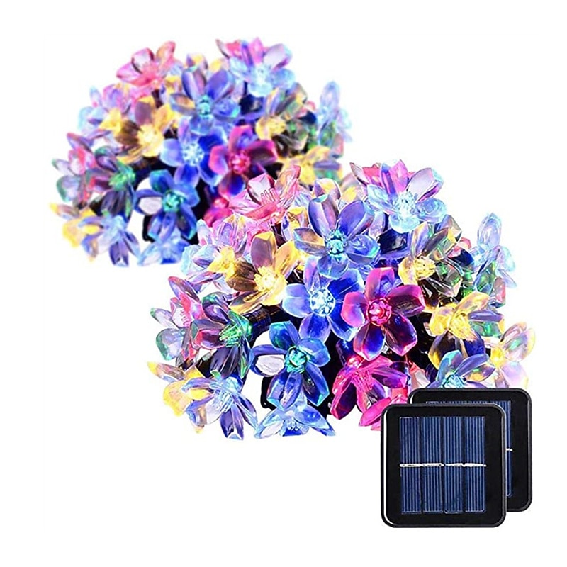 Outdoor Solar String Lights 2pcs 1pcs 8 Models Cherry Flower 6.5m 30 LED Solar String Light for Home Garden Decoration 5m 20 leds Waterproof Christmas Party Fairy Lights Outdoor Solar Lamp4