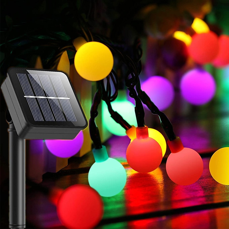 Elegant Wedding Party Reception Solar Outdoor String Lights – 6.5M 30LEDs, Waterproof Matte Bulbs, Warm White & Colorful, 8 Modes for Holiday Decor2