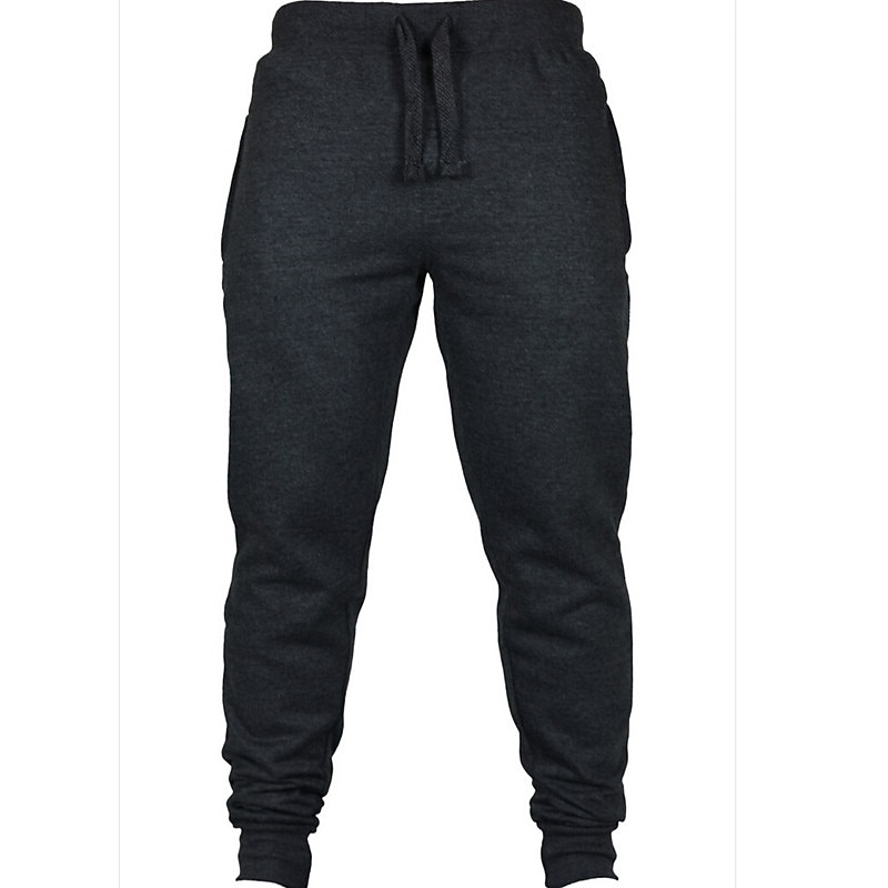 Men's Sweatpants Trousers Pants Trousers Jogging Pants Sports Pants Drawstring Elastic Waist Solid Color Warm Breathable Full Length Sports Weekend Sporty Casual / Sporty Black Navy Blue Micro-elastic4