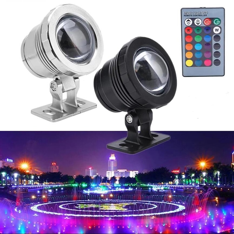 LED Underwater Pond Lights RGB Fountain Spot Lights Remote Control RGB Waterproof Color Changing 12V LED Beads for Landscape2