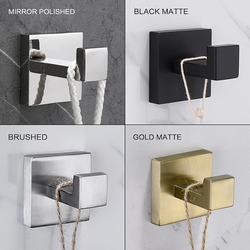 4pcs Robe Hooks,Bathroom Towel Hooks 304 Stainless Steel Wall Mounted Clothes Hooks For Bathroom/Kitchen3