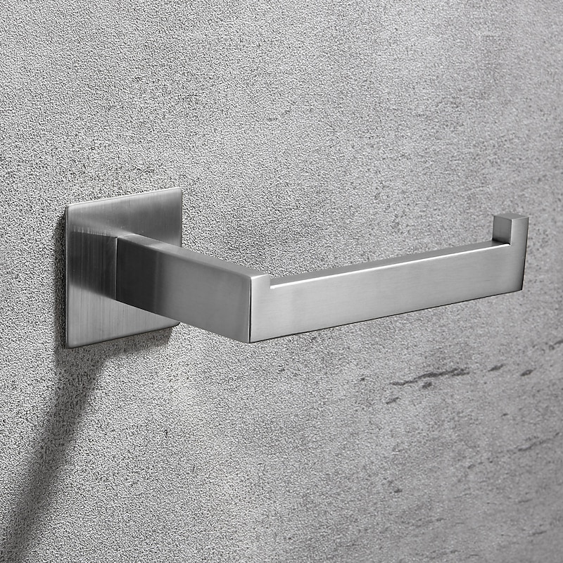 Wall Mounted Stainless Steel Bathroom Toilet Paper Holder,New Design Self-adhesive Creative Low-carbon Steel Metal Bathroom Decoration 1pc3