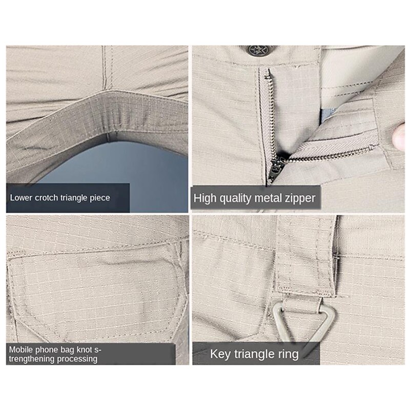 Men's Cargo Pants Hiking Pants Trousers Tactical Pants Tactical Cargo Pants Military Summer Outdoor Ripstop Windproof Quick Dry Multi Pockets Pants / Trousers Bottoms Black Green Cotton S M L XL XXL3