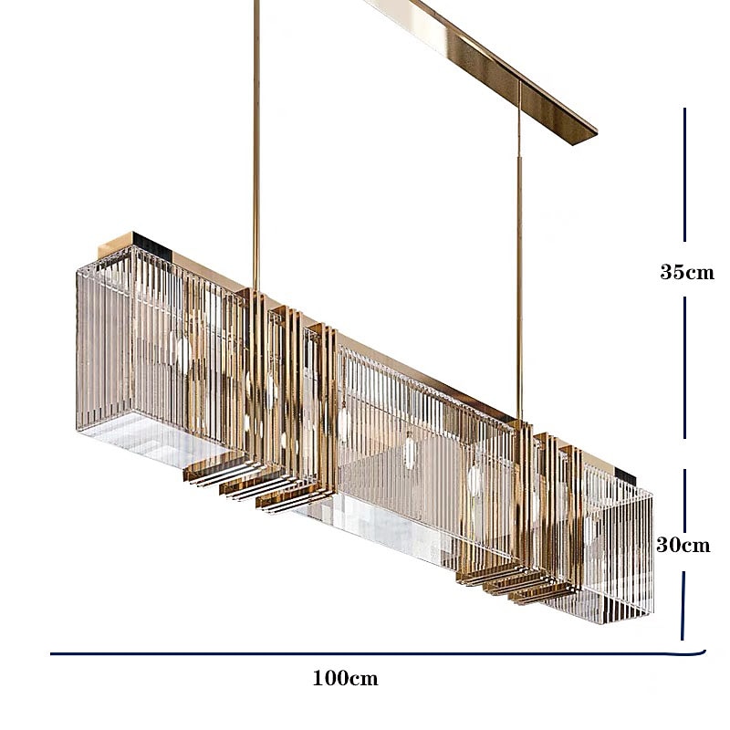 LED Pendant Light Crystal Kitchen Island Light Gold 100 cm Lantern Desgin Flush Mount Lights Metal Electroplated Modern 220-240V 110-120V4
