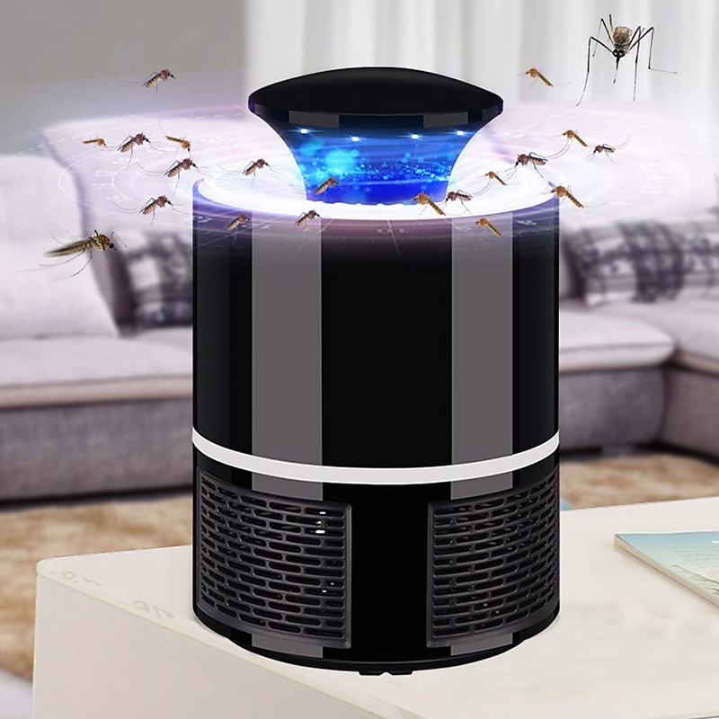 Bug Zapper Automatic Indoor Insect Trap - UV Black Light & Fan Mosquito, Fruit Fly & Gnat Killer with USB Rechargeable