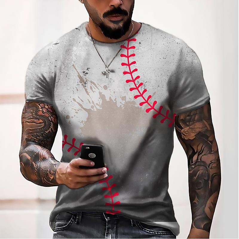 Men's Plus Size Shirt Big and Tall Graphic Round Neck Print Short Sleeve Summer Designer Casual Big and Tall Daily Holiday Tops2