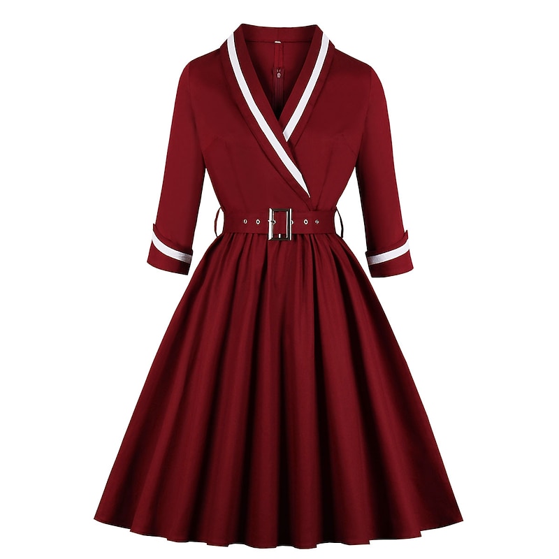 Retro Vintage 1950s Masquerade Flare Dress Fancy Dress Women's Halloween Carnival Masquerade Party / Evening Bachelorette Party Adults' Dress Homecoming Dresses2