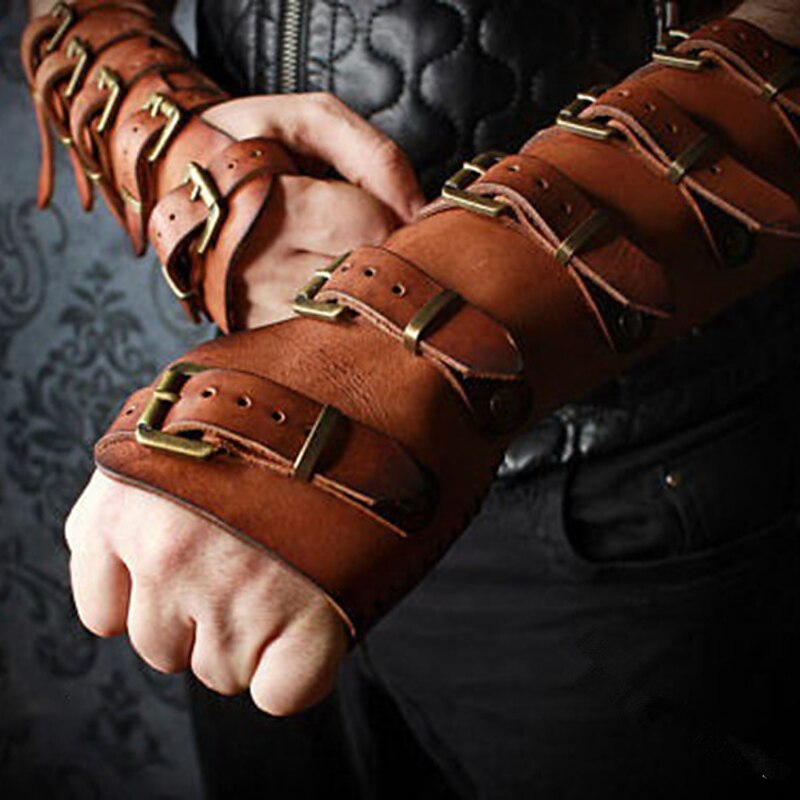 Punk & Gothic Medieval Steampunk Gloves Plague Doctor Viking Fancy Dress Men's Viking Christmas Adults' Gloves3