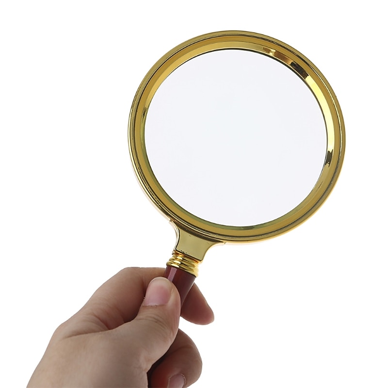 Portable Handheld 10X Magnifier 90mm Handle Retro Magnifier Glass Eye2