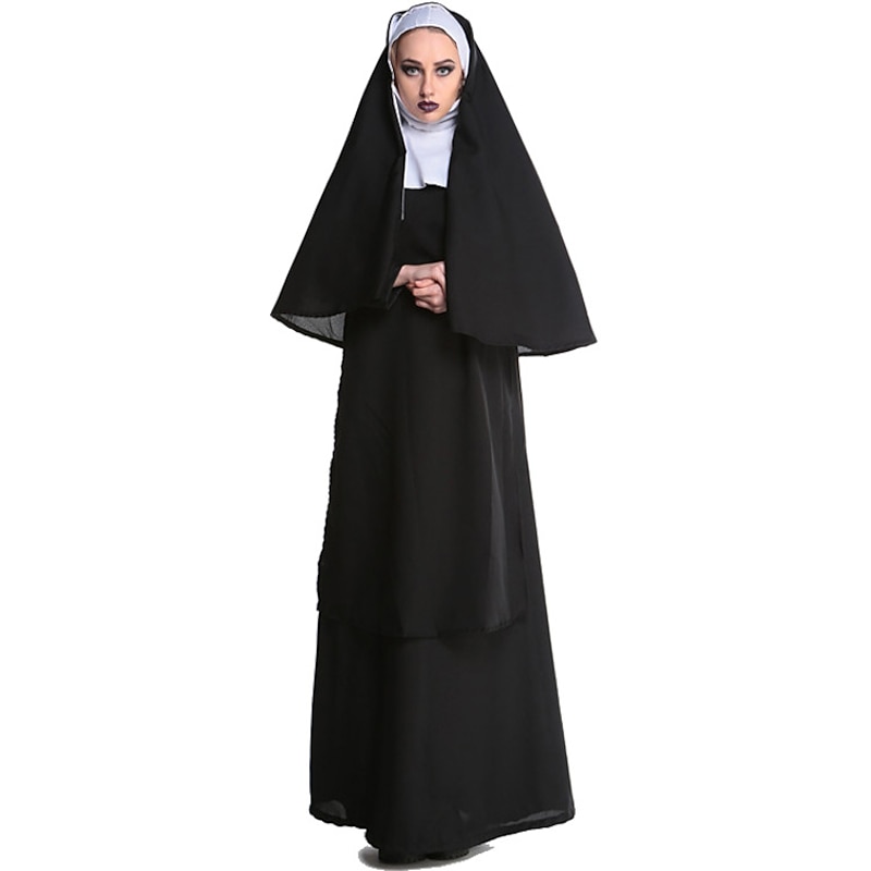 Nun Halloween Cosplay Costume Party Costume Masquerade Outfits Adults' Women's Masquerade Mardi Gras Performance Party Halloween Easy Halloween Costumes Dress Up
