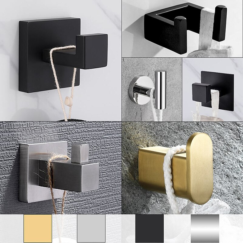4pcs Robe Hooks,Bathroom Towel Hooks 304 Stainless Steel Wall Mounted Clothes Hooks For Bathroom/Kitchen2