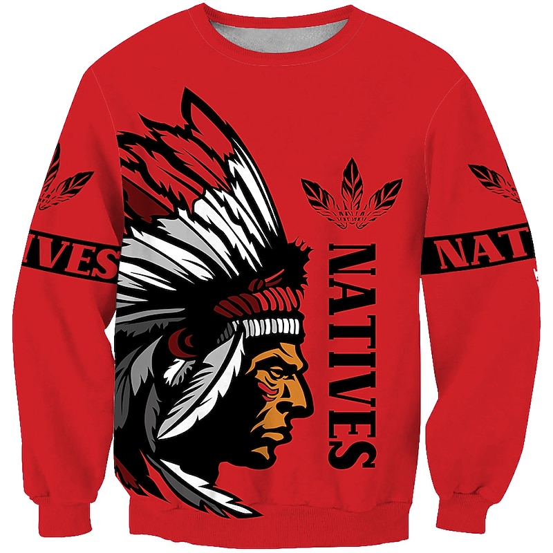 Men's Unisex Graphic Prints Human Sweatshirt Golf Pullover Sweatshirt Long Sleeve Sweatshirt Round Neck Designer Basic Big and Tall 3D Print Casual Daily Holiday Print Spring &  Fall