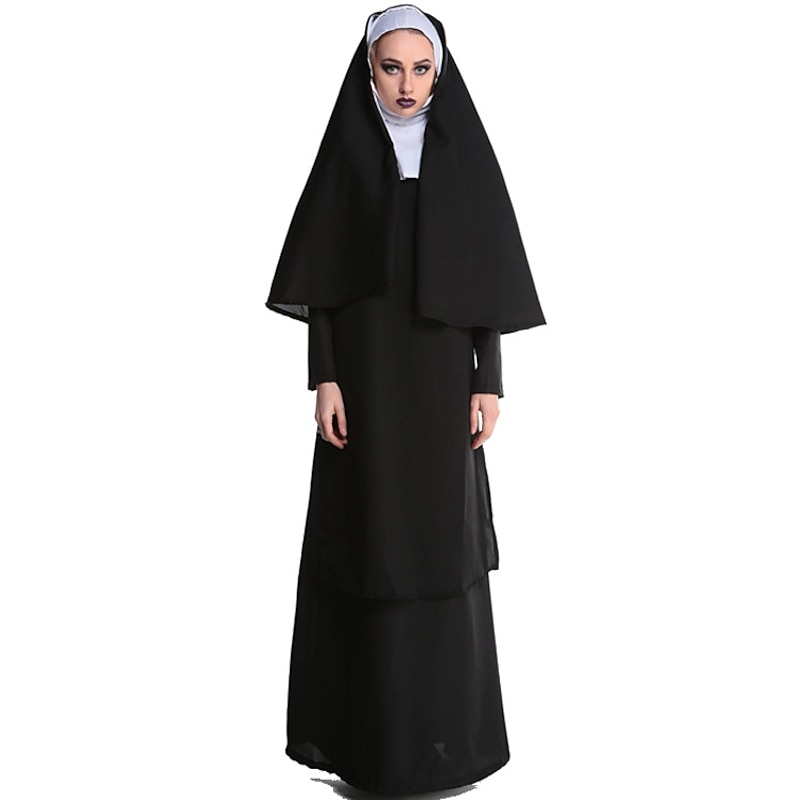 Nun Halloween Cosplay Costume Party Costume Masquerade Outfits Adults' Women's Masquerade Mardi Gras Performance Party Halloween Easy Halloween Costumes Dress Up3