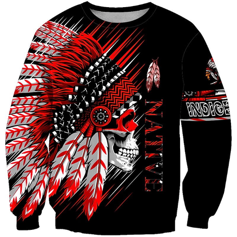 Men's Unisex Graphic Prints Human Sweatshirt Golf Pullover Sweatshirt Long Sleeve Sweatshirt Round Neck Designer Basic Big and Tall 3D Print Casual Daily Holiday Print Spring &  Fall3