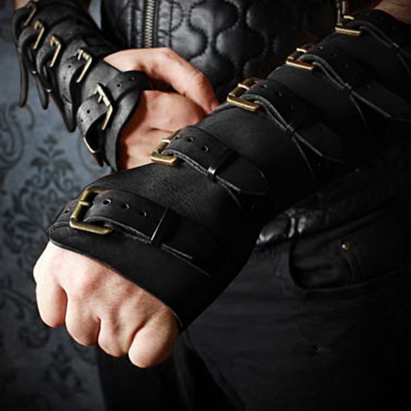 Punk & Gothic Medieval Steampunk Gloves Plague Doctor Viking Fancy Dress Men's Viking Christmas Adults' Gloves2