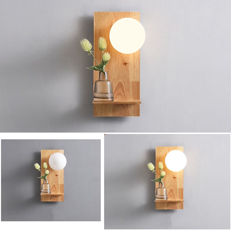 Lightinthebox LED Wall Light Modern Nordic Style Wall Lamps Wall Sconces LED Wall Lights Living Room Dining Room Wood Bamboo Wall Light 220-240V 5 W4