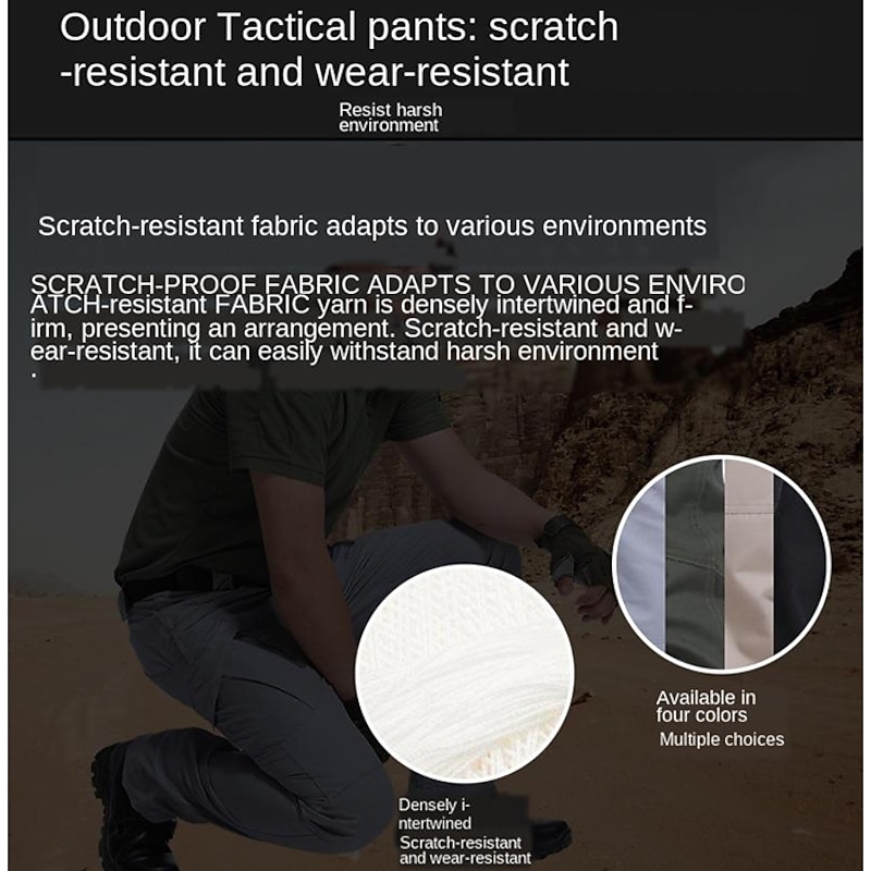 Men's Cargo Pants Hiking Pants Trousers Tactical Pants Tactical Cargo Pants Military Summer Outdoor Ripstop Windproof Quick Dry Multi Pockets Pants / Trousers Bottoms Black Green Cotton S M L XL XXL2