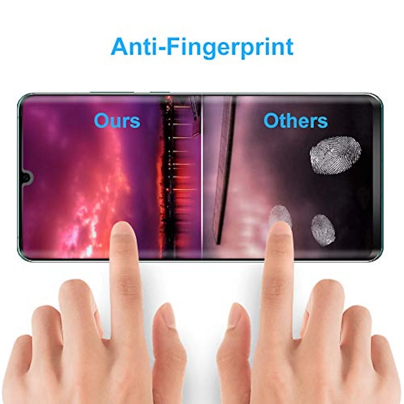 2 pcs Phone Screen Protector For Huawei P30 Pro Tempered Glass 9H Hardness Anti-Fingerprint High Definition Explosion Proof Scratch Proof Phone Accessory3