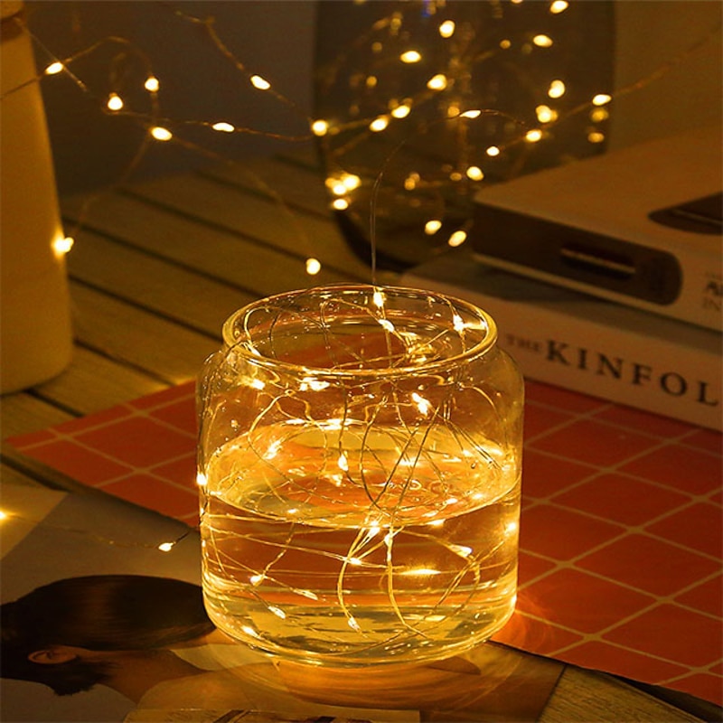 LED String Light Copper Wire String Lights with 3AA Battery Steady on Fairy Light Indoor Decoration