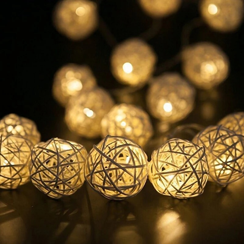 Elegant Wedding Reception Party Outdoor Solar String Lights Sepak Takraw LED Fairy Lights 6.5M-30LEDs 5M-20LEDs Waterproof IP65 String Lights Christmas Wedding Party Garden Balcony Outdoor Decoration3