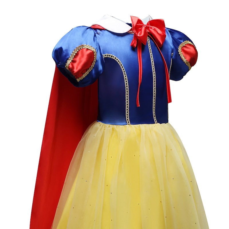 Snow White Fairytale Princess Dress Party Costume Flower Girl Dress Girls' Movie Cosplay Vacation Costume Party RedYellow Dress Christmas Children's Day New Year Polyester World Book Day Costumes3