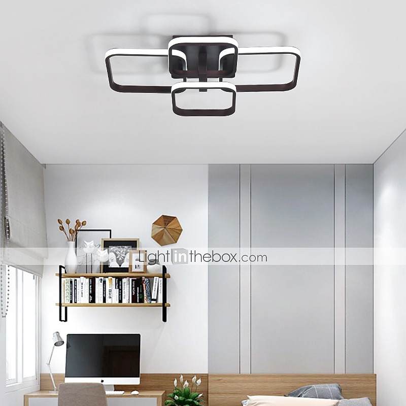 4-Light 58 cm Square Shapes  Design Ceiling Lights LED Aluminum Silica gel Ceiling Lamp Modern Nordic Style Kids Room Bedroom Lights 110-120V 220-240V4