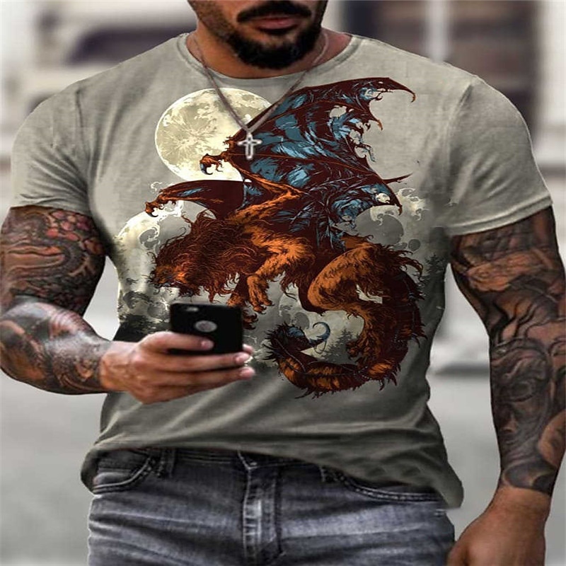 Men's Plus Size Shirt Big and Tall Graphic Crew Neck Print Short Sleeve Summer Streetwear Exaggerated Designer Big and Tall Daily Holiday Tops4
