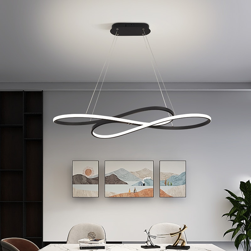 LED Pendant Light Modern Kitchen Island Light Black Gold 100cm Geometric Shapes Flush Mount Lights Aluminum Painted Finishes 110-120V 220-240V ONLY DIMMABLE WITH REMOTE CONTROL