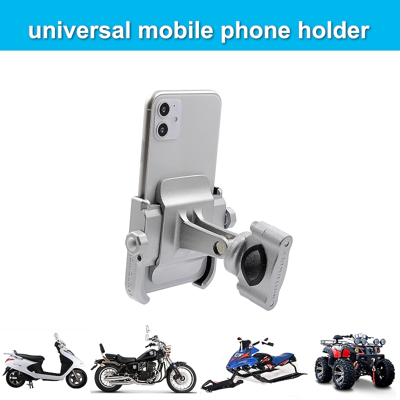 Phone Holder Stand Mount Motorcycle Bike Bike & Motorcycle Phone Mount 360°Rotation Aluminum Alloy Phone Accessory for iPhone 12 11 Pro Xs Xs Max Xr X 8 Samsung Glaxy S21 S20 Note202