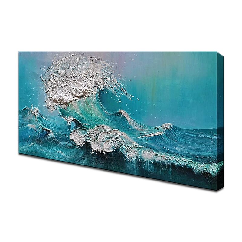 Oil Painting Handmade Hand Painted Wall Art Modern Abstract   Landscape Blue Sea Ocean Waves Home Decoration Decor Rolled Canvas No Frame Unstretched4