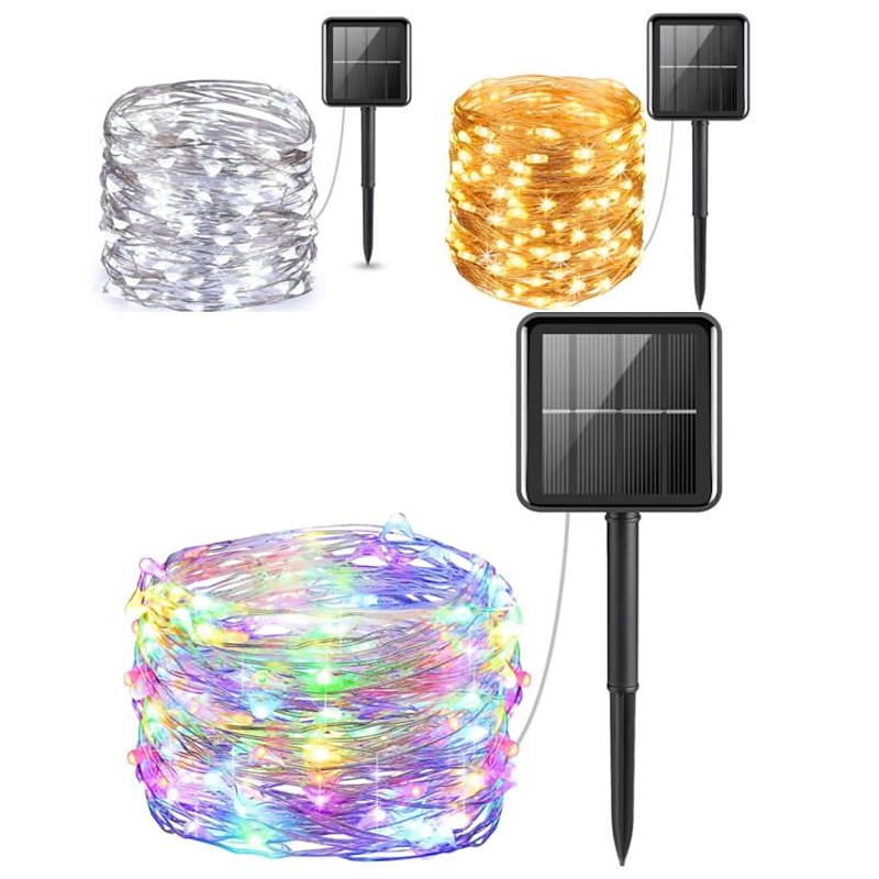 Elegant Wedding Reception Party Outdoor Solar LED String Lights Wedding Decoration 10M 33ft 100 LED 8 Lighting Modes Waterproof Fairy Lights Garden Christmas Wedding Birthday Party Holiday Decoration2