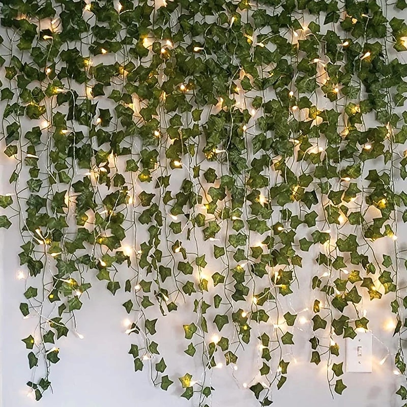 12pcs LED String Lights, 2.3m Leaf Garland for Christmas Wedding & Party Decor2