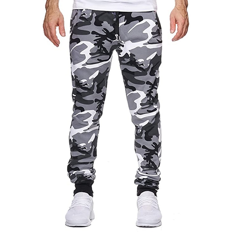 Men's Sweatpants Joggers Trousers Pants Trousers Camo Pants Elastic Waist Jacquard Camouflage Outdoor Full Length Casual Daily Cotton Streetwear Camouflage Blue Yellow camouflage Micro-elastic4
