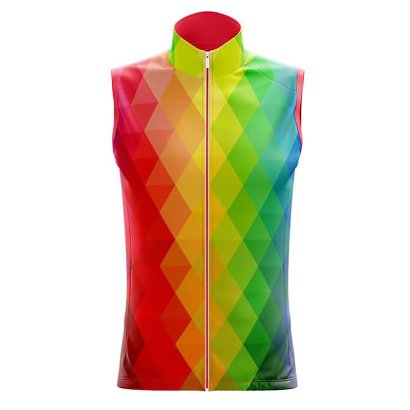 Women's Cycling Jersey Rainbow Grid / Plaid LGBT Sleeveless Bike Jersey Top with 3 Rear Pockets Mountain Bike MTB Road Bike Cycling Fast Dry Soft Back Pocket Comfortable Sports Yellow Blue Green2
