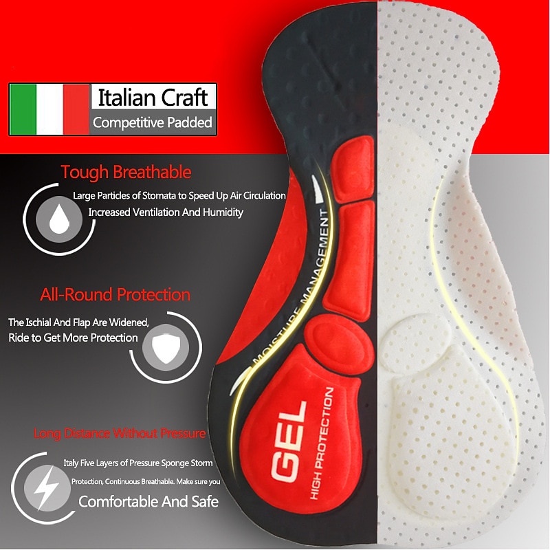 Men's Patchwork Cycling Road Shorts Cycling Shorts Bike Shorts Bike Padded Shorts / Chamois Mountain Bike MTB Road Bike Cycling Sports 3D Pad Cycling Quick Dry Moisture Wicking Yellow Red Spandex4