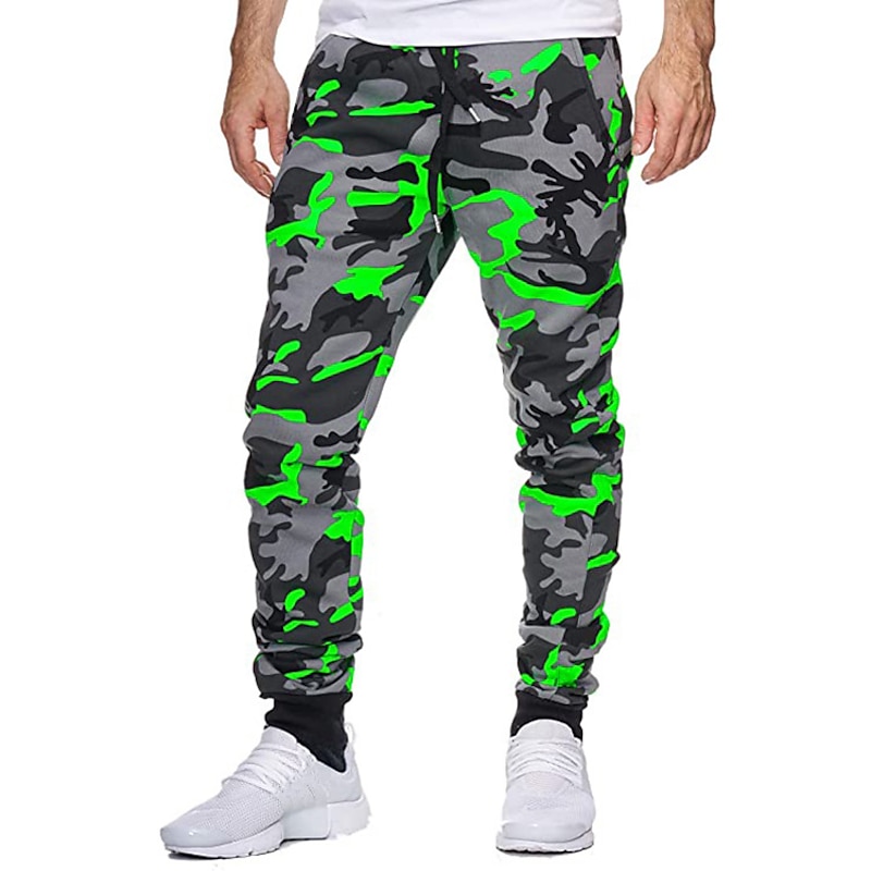Men's Sweatpants Joggers Trousers Pants Trousers Camo Pants Elastic Waist Jacquard Camouflage Outdoor Full Length Casual Daily Cotton Streetwear Camouflage Blue Yellow camouflage Micro-elastic2
