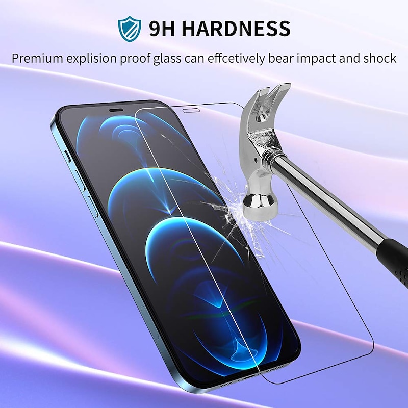 3 Pack Screen Protector For Apple iPhone 16 iPhone 15 Pro Max Plus iPhone 14 13 12 11 Pro Max Mini X XR XS Max 8 7 Plus Tempered Glass Anti-Fingerprint High Definition Scratch Proof3